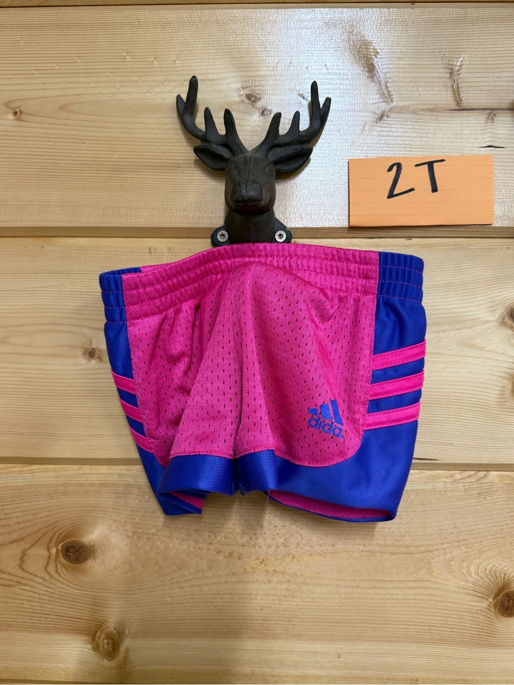 adidas Pink & Blue Girls' Athletic Shorts